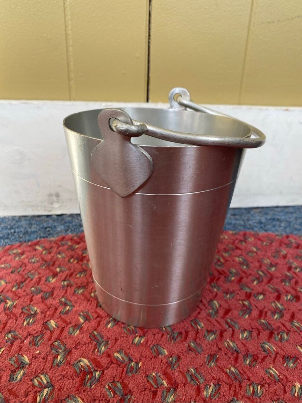 Leonard pewter ice bucket with handle silver color 5.5”x5”